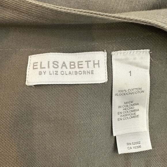 Elizabeth by Liz Claiborne 2 piece pant vest set Khaki Cotton SZ 18 - Picture 11 of 13